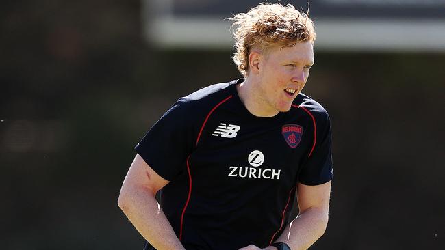 Clayton Oliver of the Demons during training today. Picture: Michael Klein