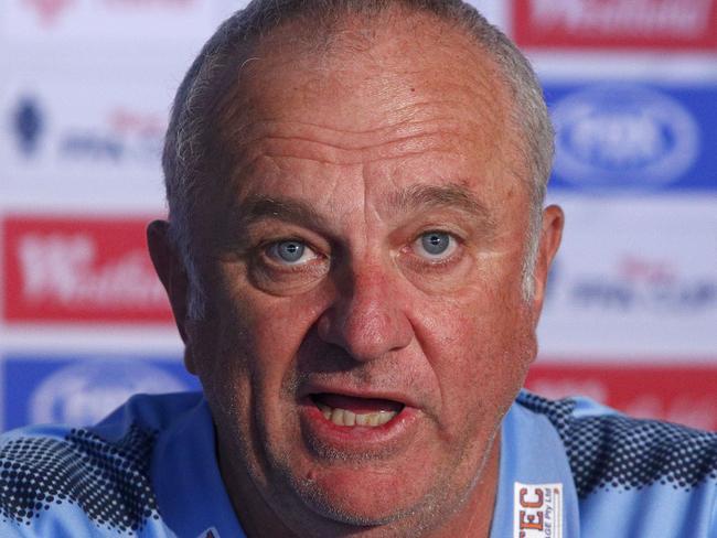Sydney FC coach Graham Arnold talks to the media during a press conference at Allianz Stadium in Sydney, Monday, November 20, 2017. Sydney FC will face Adelaide United for the FFA Cup final on Tuesday night. (AAP Image/Daniel Munoz) NO ARCHIVING