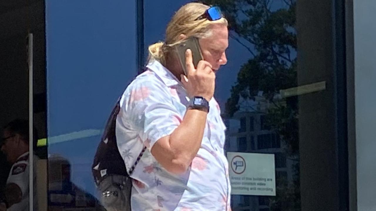 Brook Paul Campbell leaving Maroochydore Court house after being sentenced for an assault occasioning grievous bodily harm.