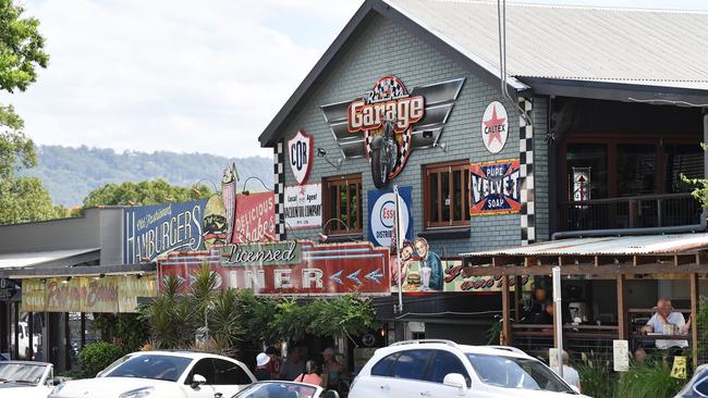 Police were allegedly assaulted at Rick's Garage in Palmwoods on Sunday afternoon. Picture: Patrick Woods.