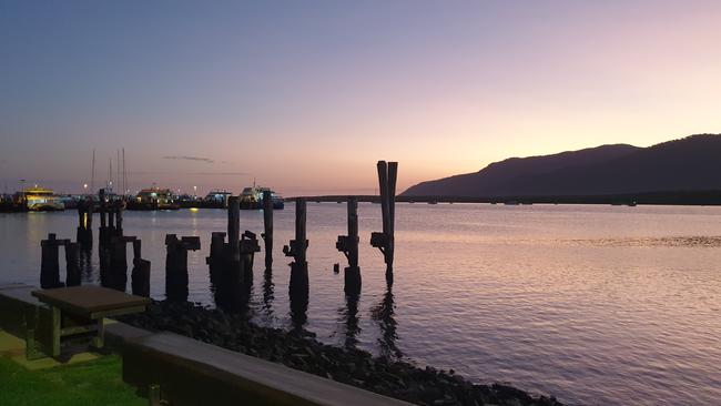 It was a chilly start to the day on the Cairns esplanade this morning. Picture: Sharon Bluett