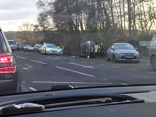 Prince Philip was unhurt in the crash. Picture: Mega Agency