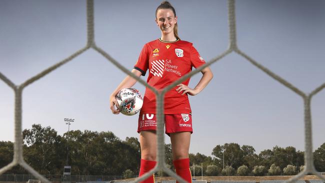 Adelaide United forward Chelsie Dawber has overcome a series of health issues and injuries to shine in the W-League this season. Picture: Dean Martin