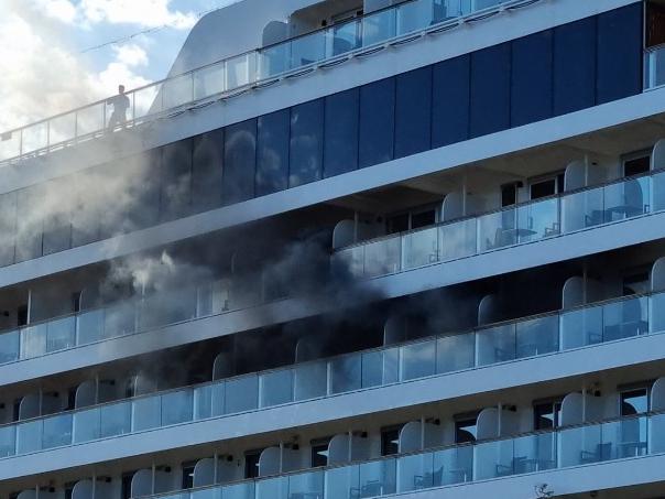 A cruise ship docked in Sydney was forced to evacuate hundreds of passengers after a fire broke out.About 600 people were escorted off the Viking Orion which is moored at the White Bay Cruise Terminal.The fire is believed to have affected three cabins. Picture: Supplied via NCA NewsWire