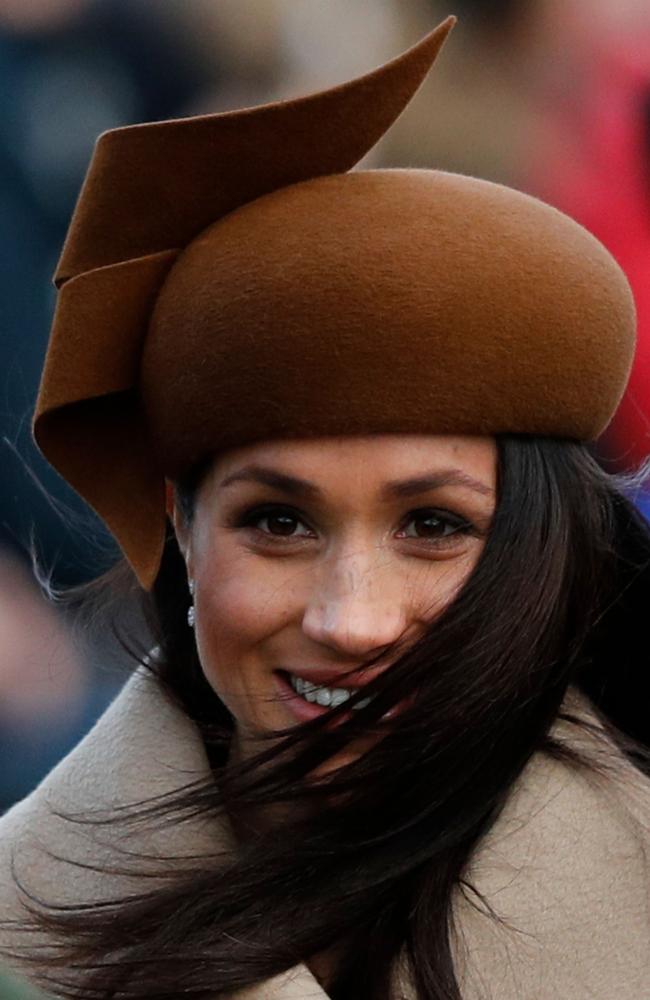 US actress and finacee of Britain's Prince Harry Meghan Markle at St Mary Magdalene Church in Sandringham, Norfolk. Picture: AFP