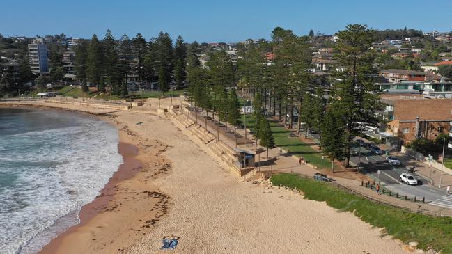 Bijay Koirala repeatedy touched a boy’s leg while he was sitting outside a supermarket on The Strand (right) at Dee Why Beach. Picture: Nanly Daily