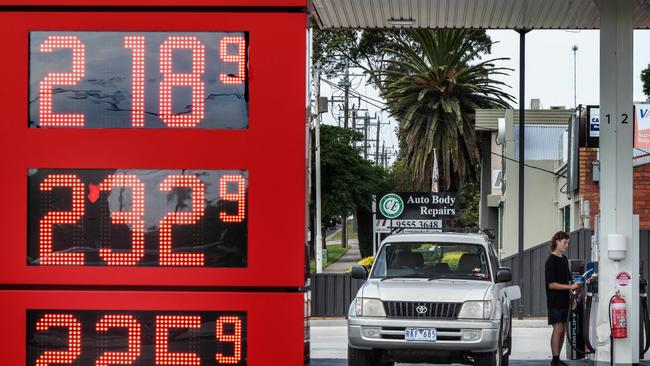 Fuel prices rose to record highs in March above $2 a litre as a result of global sanctions placed on Russia to force pressure to end Ukraine, Ukrainian war. Picture: Tony Gough