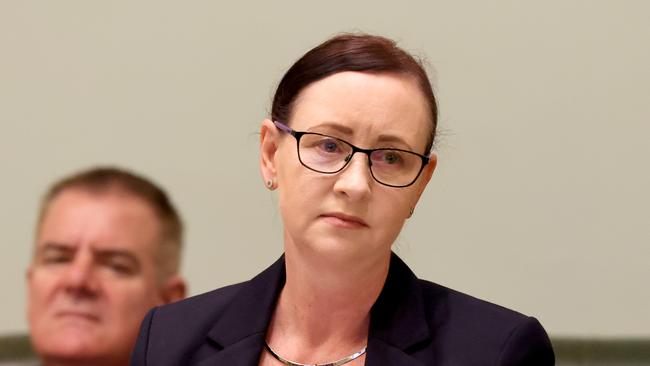 Hon Yvette D'Ath, Member for Redcliffe (ALP), Minister for Health and Ambulance Services, speaking during question time in Queensland Parliament, Brisbane, on Thursday 12th May 2022 - Photo Steve Pohlner