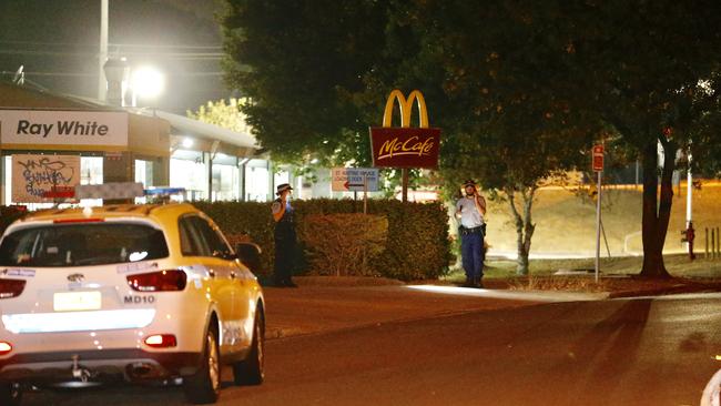 Police investigate after a teen was stabbed in a brawl on St Martins Cres, Blacktown. Picture: Steve Tyson