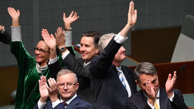 Anthony Albanese delivers his budget in reply speech in Canberra in May 2021.