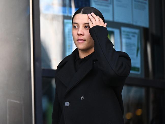 Australian footballer Sam Kerr leaves Kingston Crown Court this week Picture: Getty Images