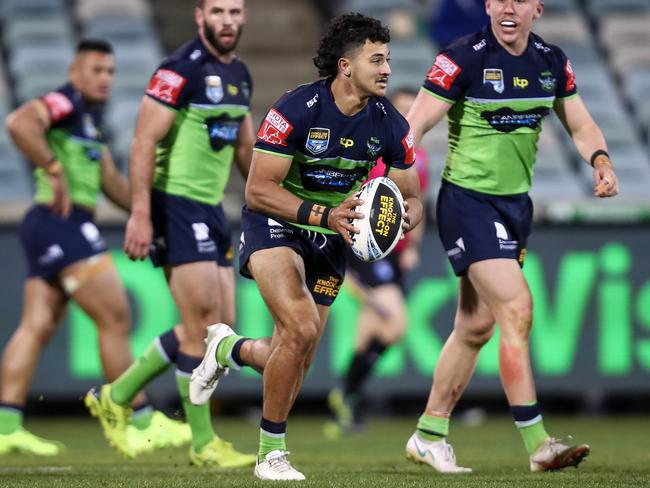 Xavier Savage will make his official debut for the Raiders. Picture: NRL Imagery