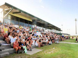 Around 130 people gather at a Relocate Tweed Valley Hospital rally. Picture: Scott Powick