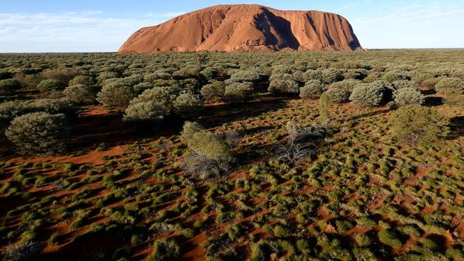 The footage also provides a stunning view of the land surrounding Uluru. Picture: Voyages indigenous Tourism Australia