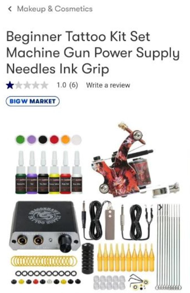 Big W slammed for selling at-home tattoo kit on Marketplace