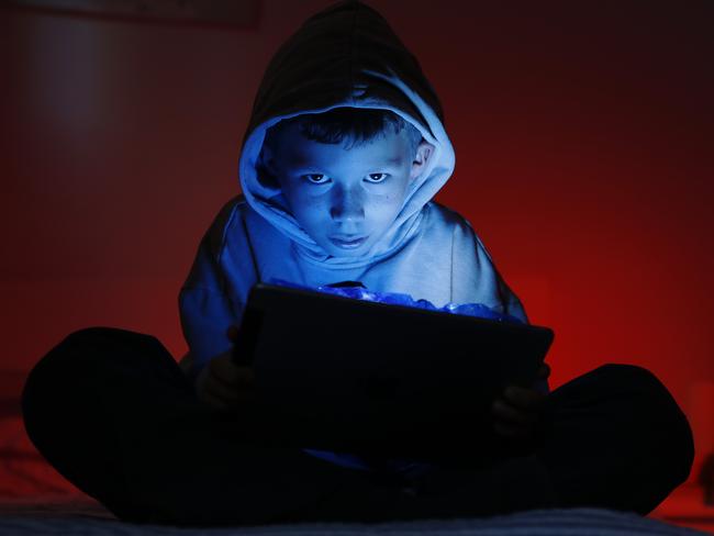 SUNDAY TELEGRAPH - 2/6/218yr old Pablo James pictured at his home where has been caught out playing "Roblox" on his iPad in the middle of night  y his mother. Picture: Sam Ruttyn