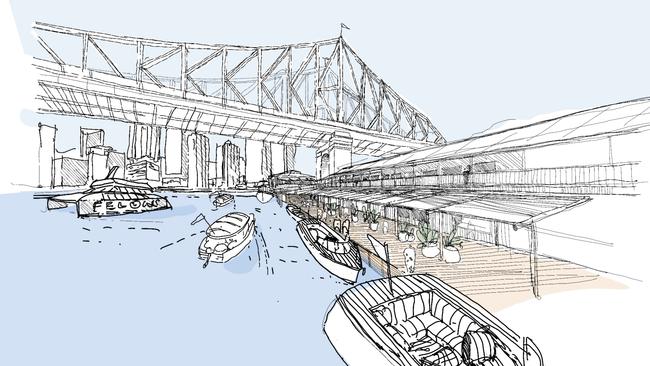 The Howard Smith Wharves could soon become more accessible from the Brisbane River. Picture: Supplied.