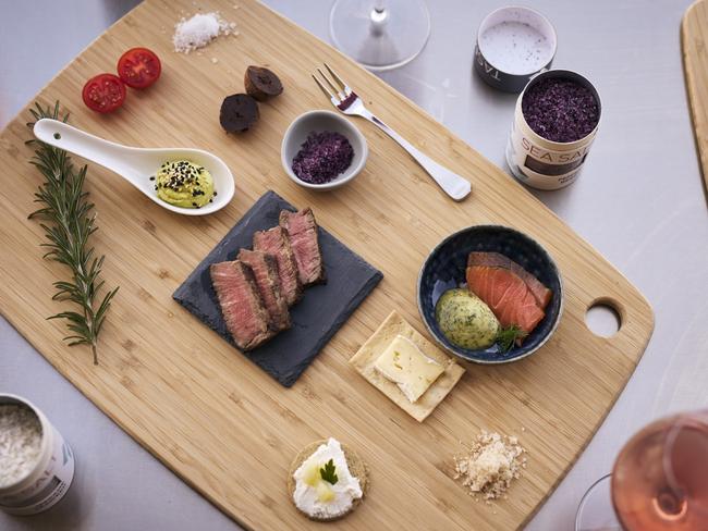 One of the decadent Tasman Sea Salt’s grazing platters salt sommeliers will dish up to guests during the Great Eastern Wine Week. Picture: Remi Chauvin