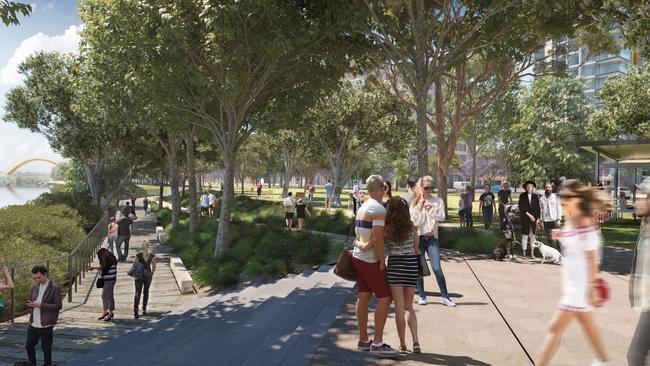 Artist impression of the Camellia-Rosehill precinct plan.
