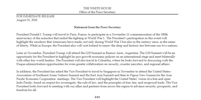 The White House announcement on Friday US time.