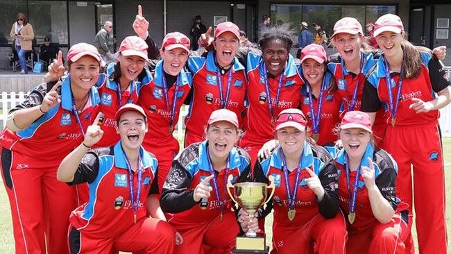 Southern District women’s A grade team after winning the 2019 Twenty20 final. Picture: Adam Butler