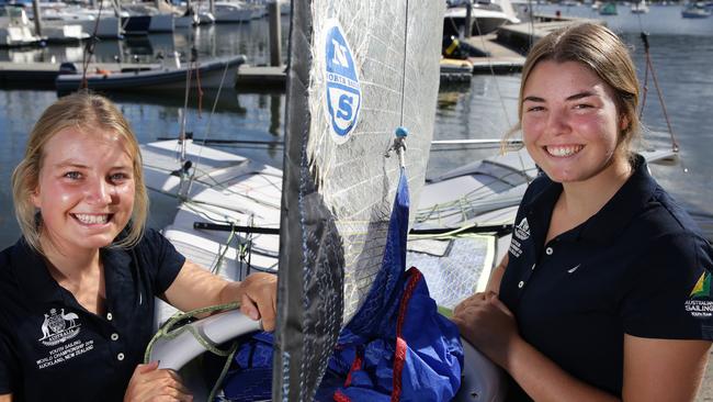 Natasha Bryant when 16 with old crewmate Annie Wilmot.