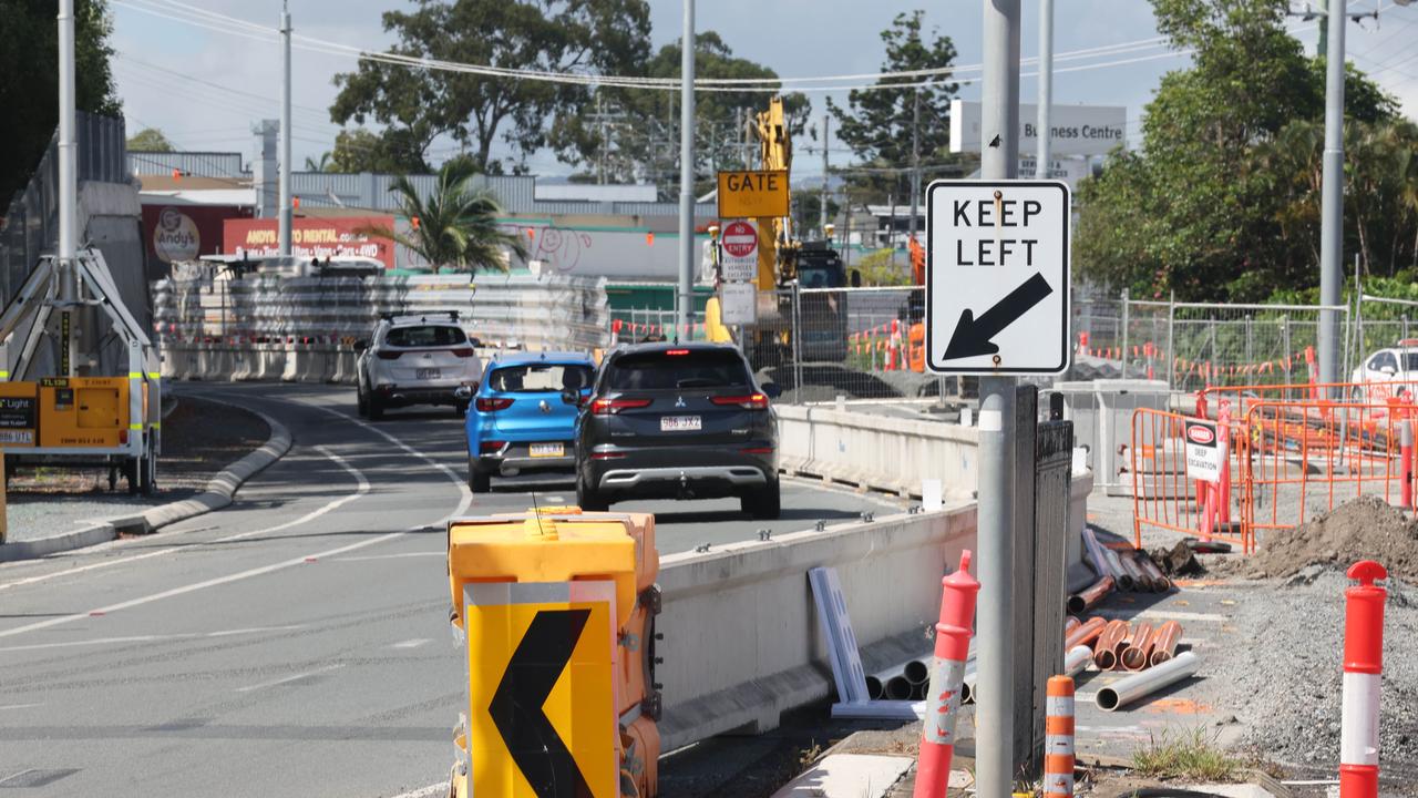 Work on the Light Rail at Nobbys Beach continues. Picture: Glenn Hampson