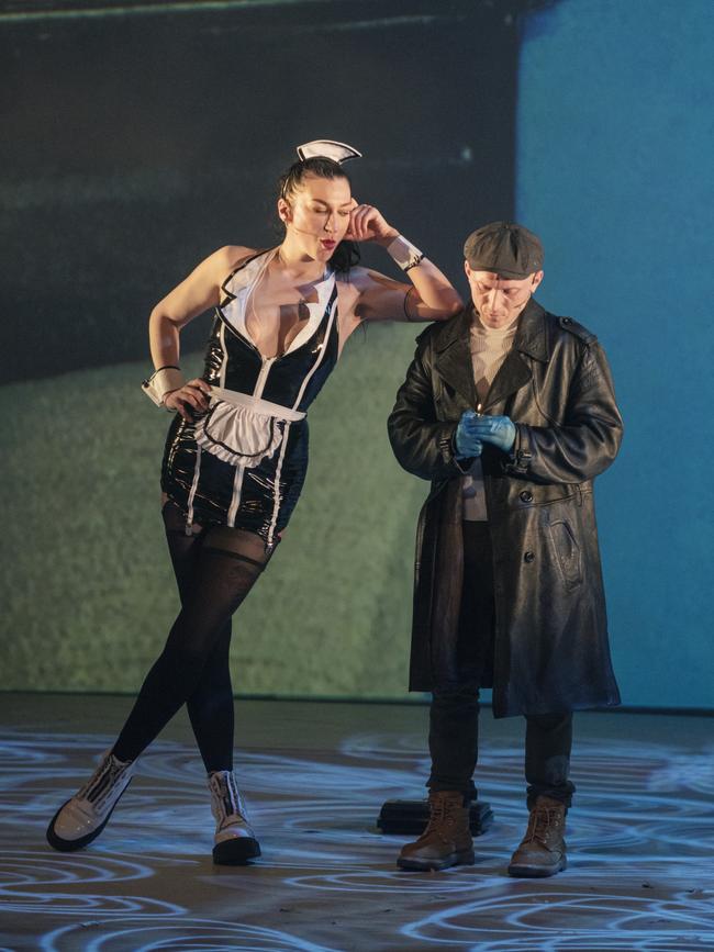 Yuliya Shauchuk, left, and Aliaksei Naranovich in Dogs of Europe. Picture: Linda Nylind