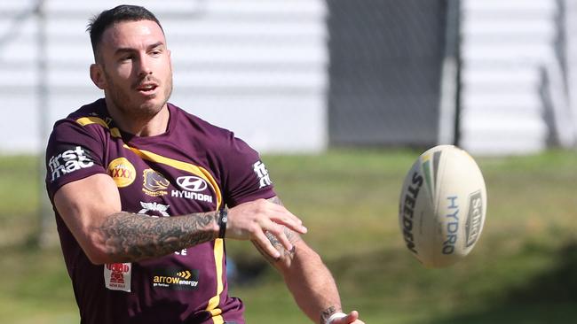 Darius Boyd during Brisbane Broncos training at Red Hill. Picture: Peter Wallis