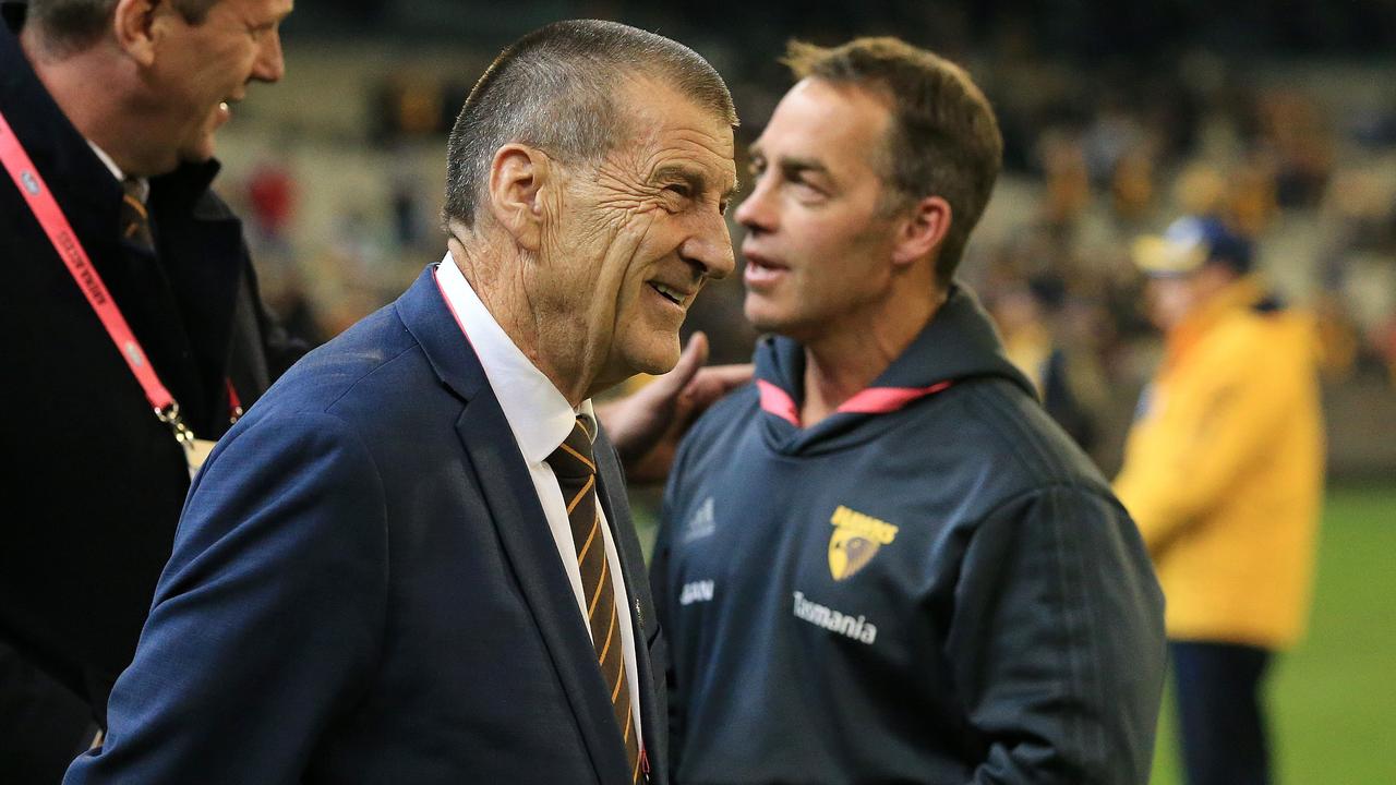 Jeff Kennett and Alastair Clarkson’s relationship has been thrust into the spotlight once again (Picture: Mark Stewart).