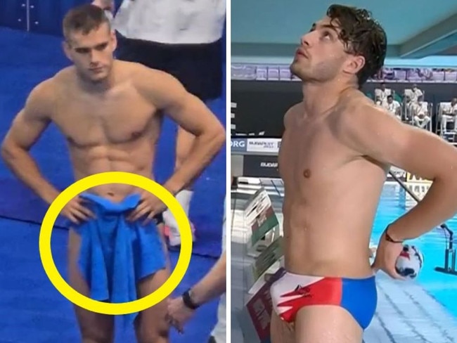 Diver takes drastic action against his bulge