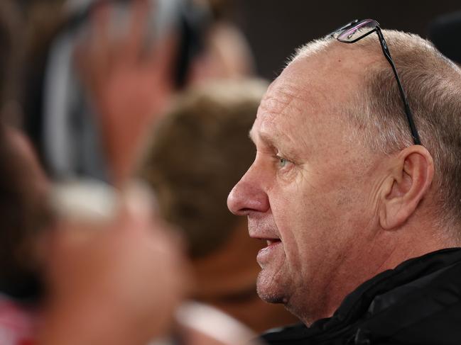 Port Adelaide and Ken Hinkley tried to approach this week as a normal week despite external pressure. Picture: Graham Denholm/AFL Photos/via Getty Images.