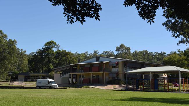 Cleaning Staff at Helensvale State School on Saturday. Picture: Steve Holland.