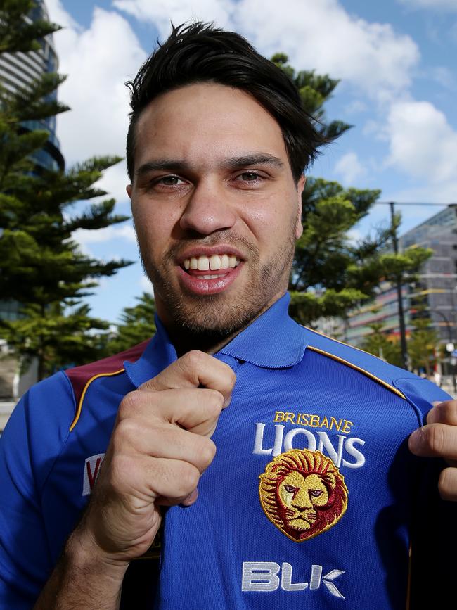 Christensen after joining the Lions. Picture: Colleen Petch.