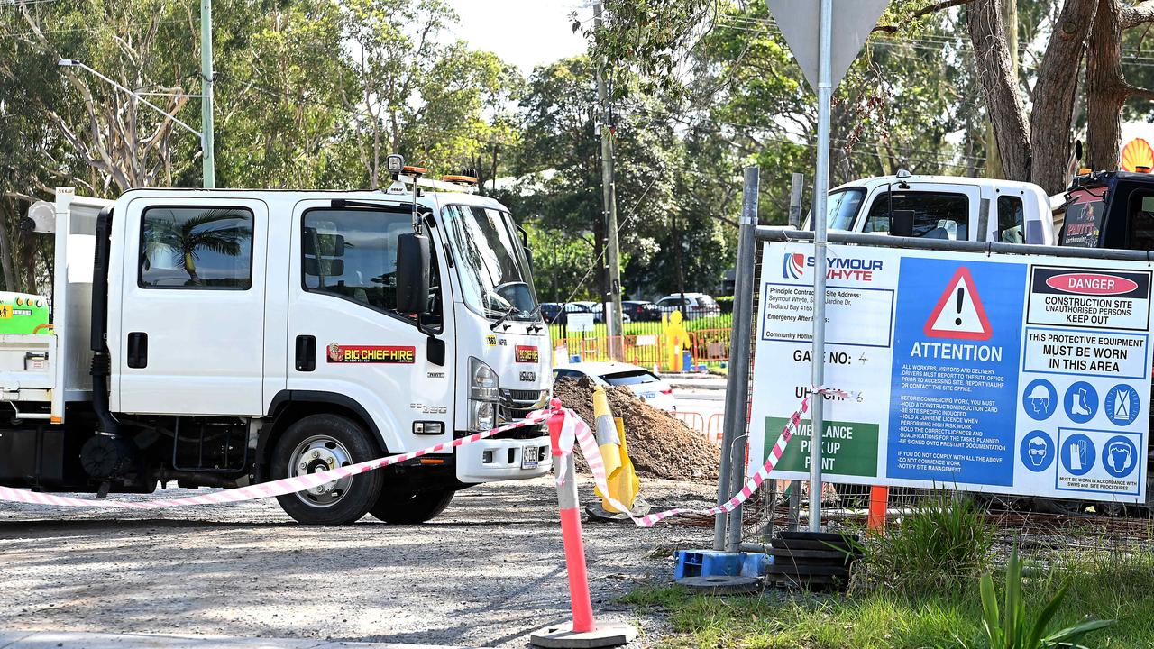 The site at the corner of Cleveland Redland Bay Road and Clay Gully Road where a was electrocuted, leaving him fighting for life. Picture: John Gass