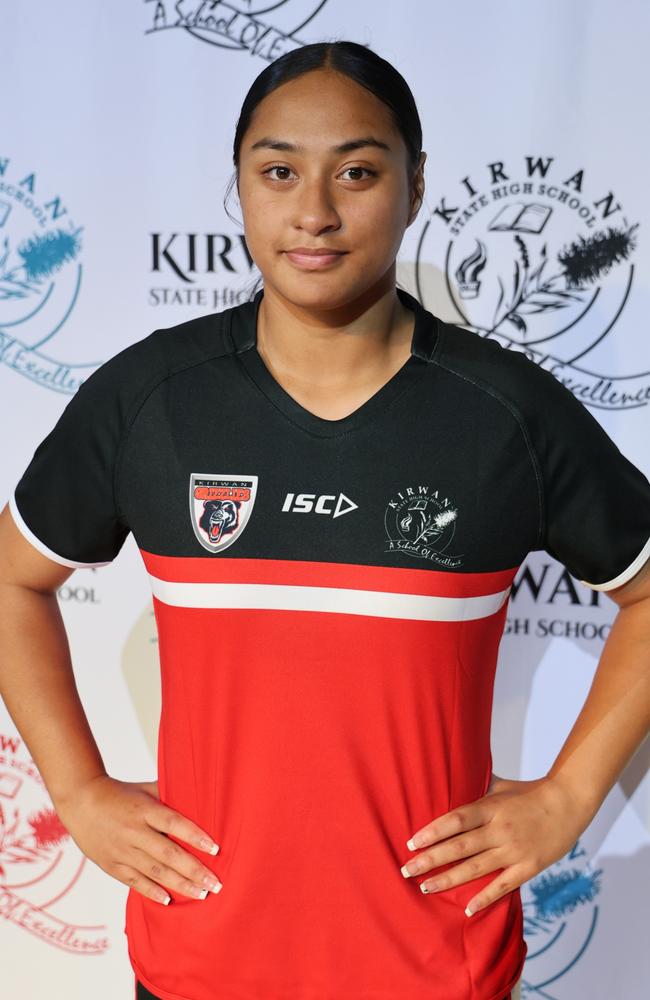 Maryanne Tutavake of the Kirwan Grizzlies will play in the state final of the NRL Schoolgirls Cup, with the winner progressing to a national final for the first time. Picture: Courtney Thomson.