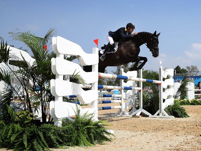 Australia's Christopher Burton during the Equestrian Team Jumping Final at the Rio 2016 Olympic Games. Australia finished with the bronze medal. Picture. Brett Costello