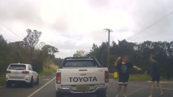 The Ute river eventually made it back into is car. Picture: Facebook/ Dash Cam Owners Australia