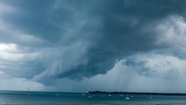 A stormy weekend over Darwin as a front passes over East Point. Picture: Glenn Campbell