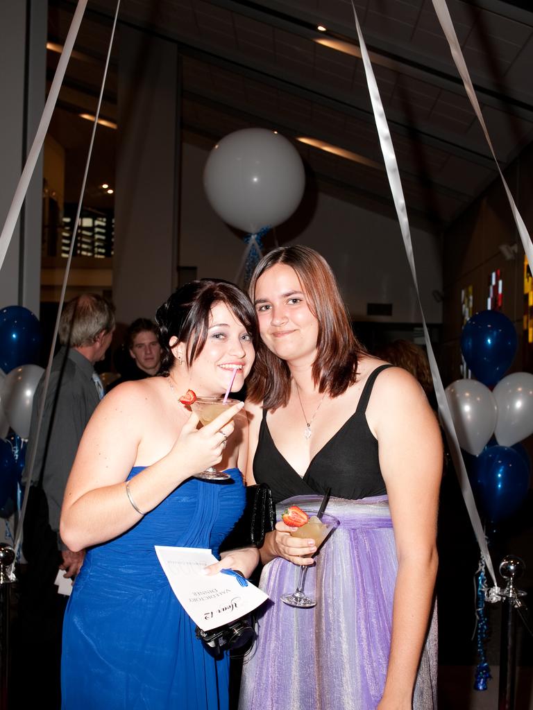 Caitlyn O’Connor and Jade Castle at the 2009 Kormilda College formal. Picture: NT NEWS