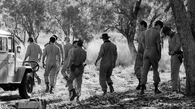 Police Task force investigate a murder scene near the Victoria River in the Northern Territory Josef Schwab went on a killing spree