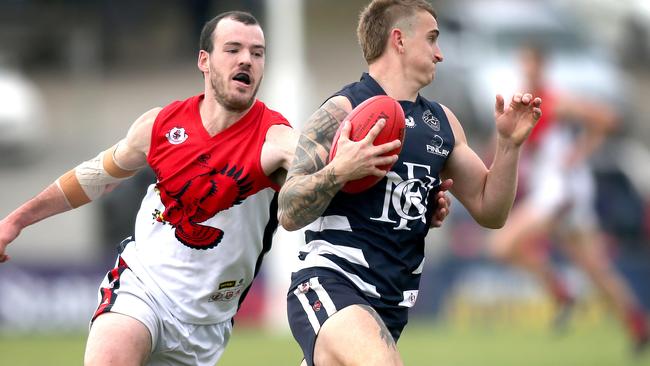 Josh Beard in action for Noarlunga in the 2020 grand final. Picture: Dean Martin