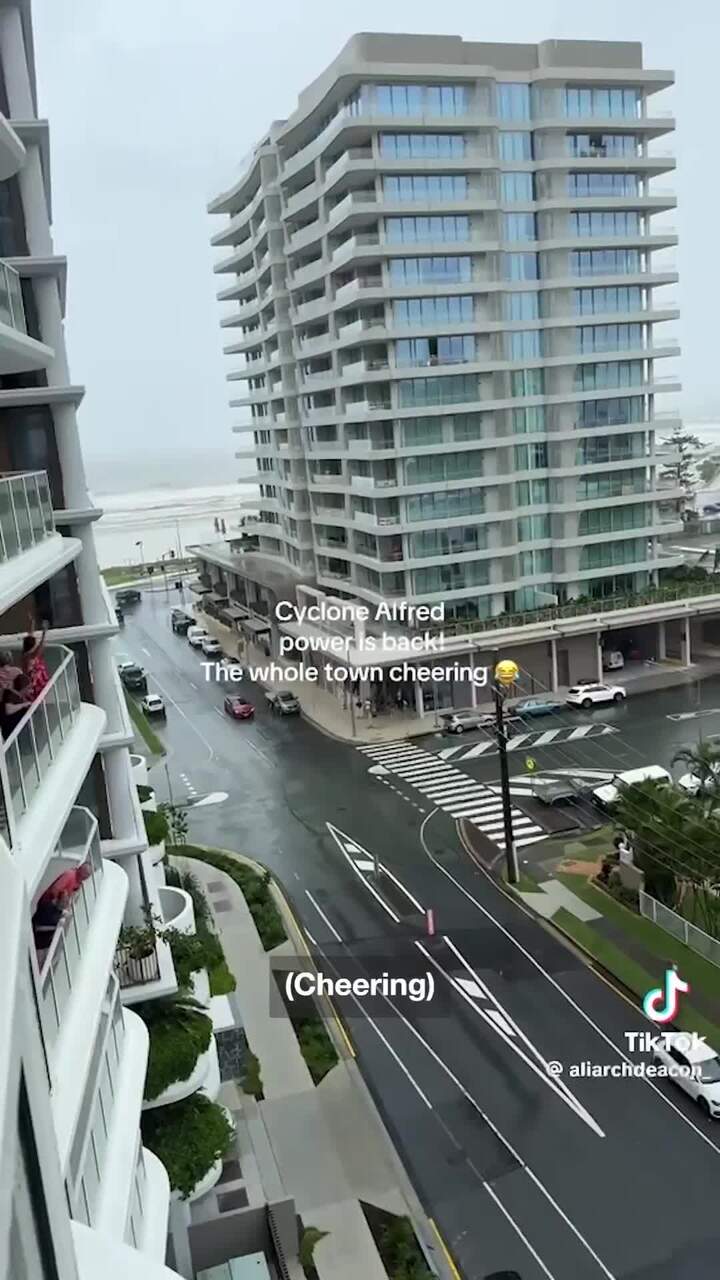 Whole neighbourhood cheers as the power comes back on