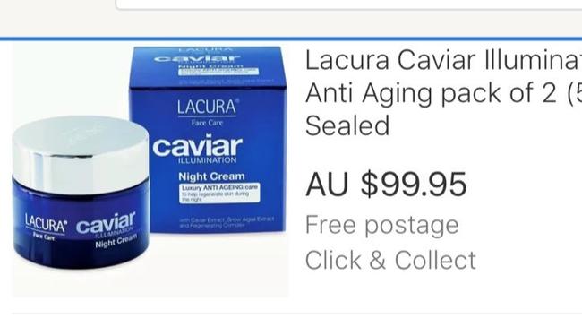 Aldi's Lacura Caviar range is being sold online at extravagant prices, and people are furious.