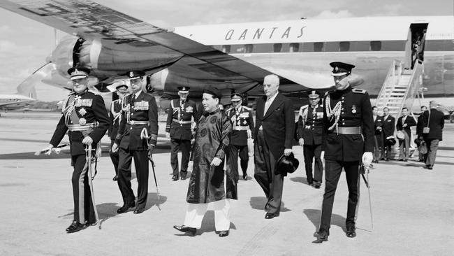 The President of Vietnam, Mr Ngo Dinh Diem arrives in Canberra, Australia, 1957. MUST CREDIT NATIONAL ARCHIVES OF AUSTRALIA