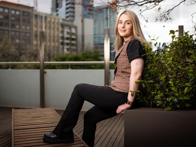 Melbourne White Island volcano survivor, brave Stephanie Browitt. Picture: Mark Stewart