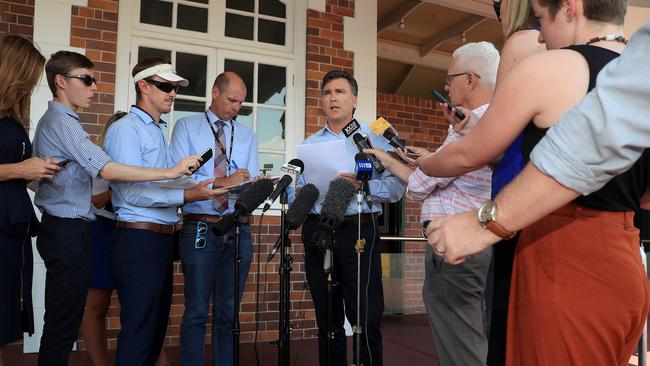 Dreamworld CEO Craig Davidson speaks the media about the future of the park. Pics Adam Head