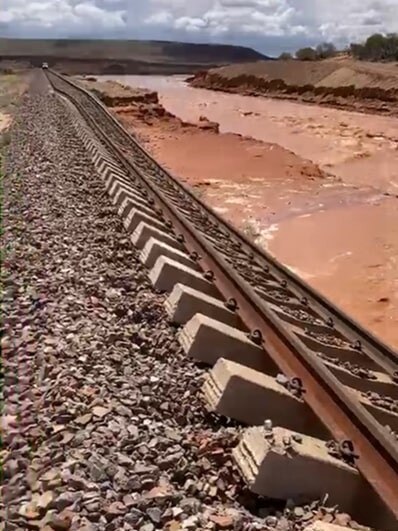 Floods and wild weather have wrecked sections of the rail line to the Northern Territory. Picture: Australian Rail Track Corporation