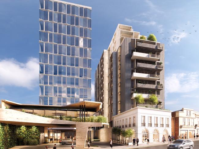 Fragrance Group’s proposed twin tower development in Elizabeth St has been rejected by a Hobart City Council planning committee. Picture: SUPPLIED