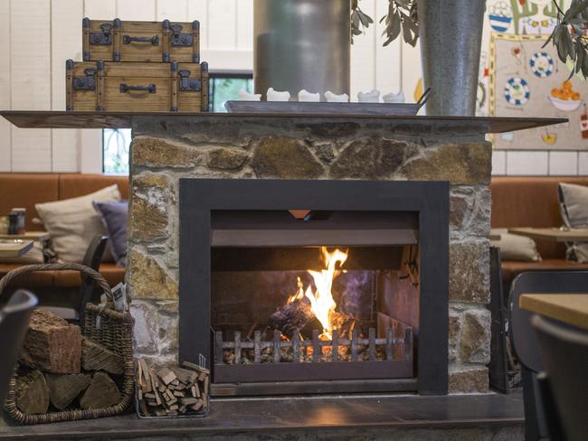 Fireplace inside Main Ridge Harvest. Picture: Sarah Matray